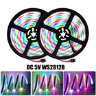 Светодиодная лента WS2812B, 5 в постоянного тока, 1 м, 3 м, 5 м, 3060144 пикселейсветодиодовм, умная светодиодная Пиксельная лента, WS2812 IC, IP30, IP65, 5050 градусов, цветная светодиодная лампа