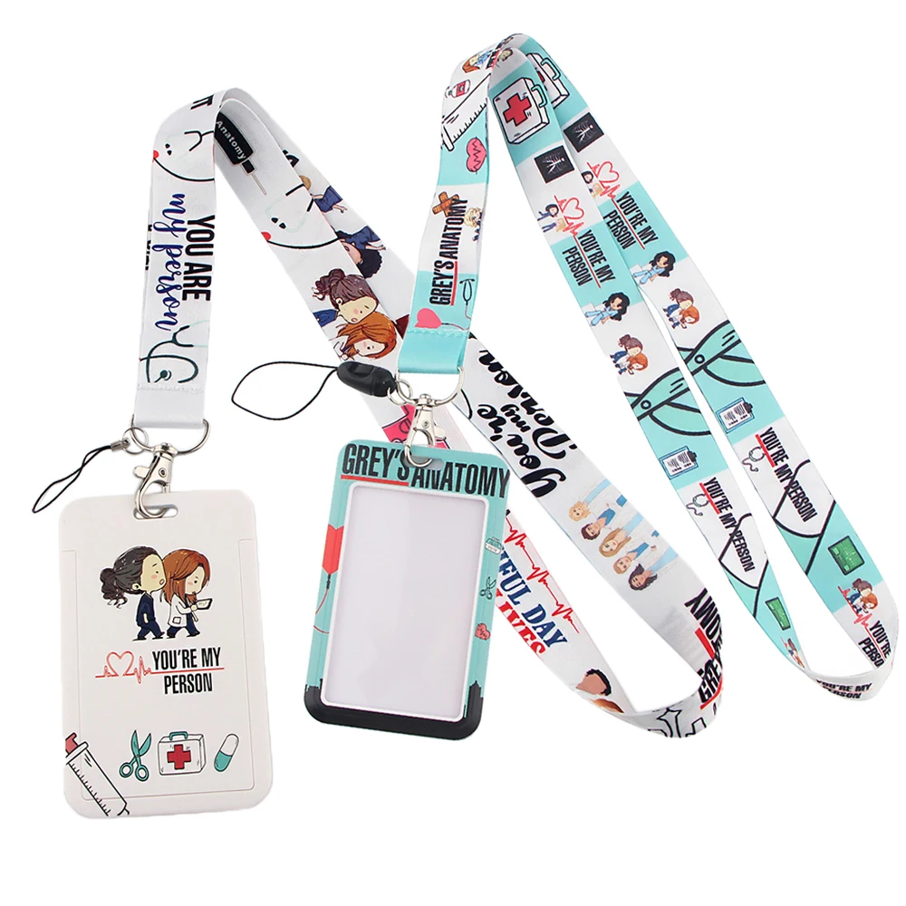 PF101 Medical Grey's Anatomy TV Show Doctor Nurse Neck Strap Lanyards Keychain Holder ID Card Pass Hang Rope Lariat Lanyard Gift