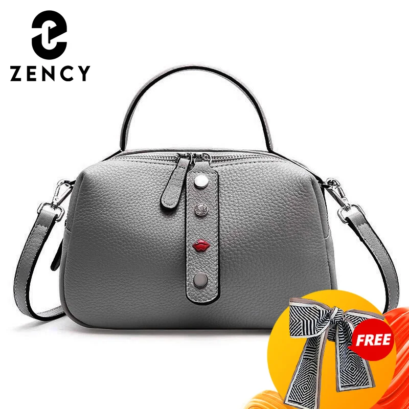 Zency 100% Натуральная Воловья Кожа Модная женская сумка через плечо высокое