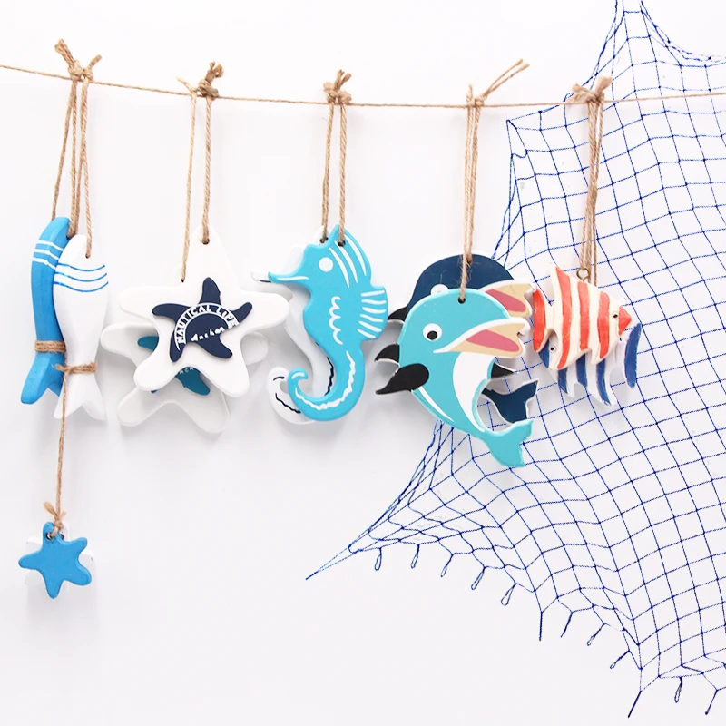 

Ocean Series Ornaments Home Decor Beach Craft Starfish Fish Dolphin Hippopotamus Pendent Hanging Pendant DIY Wedding Decoration
