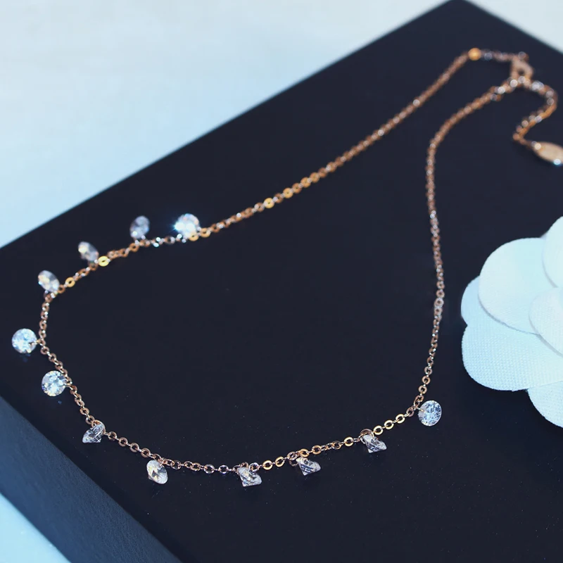 Лучшие хрустальные ожерелья и кулоны для женщин супер блестящие цепи чокер