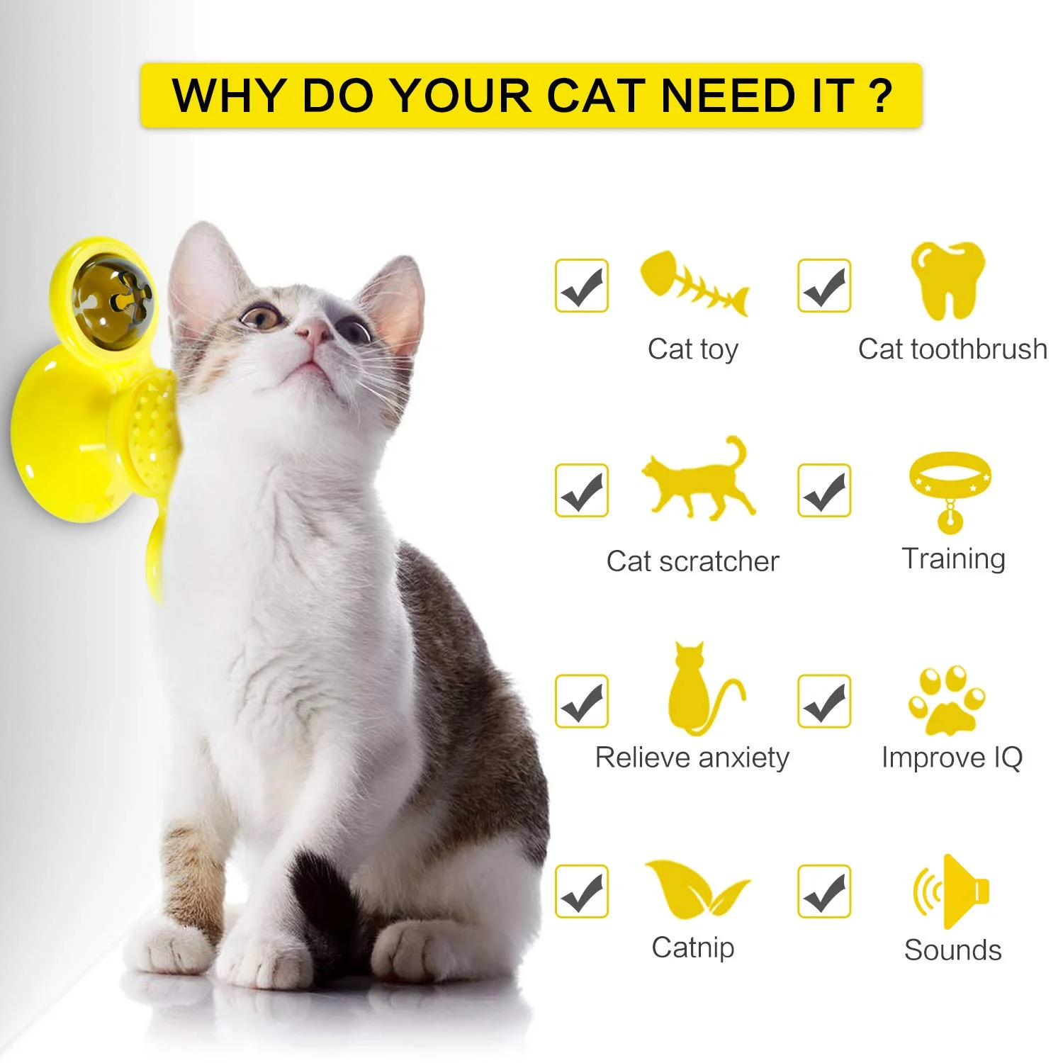 Интерактивная ветряная мельница игрушки для кошек портативная щетка ухода за