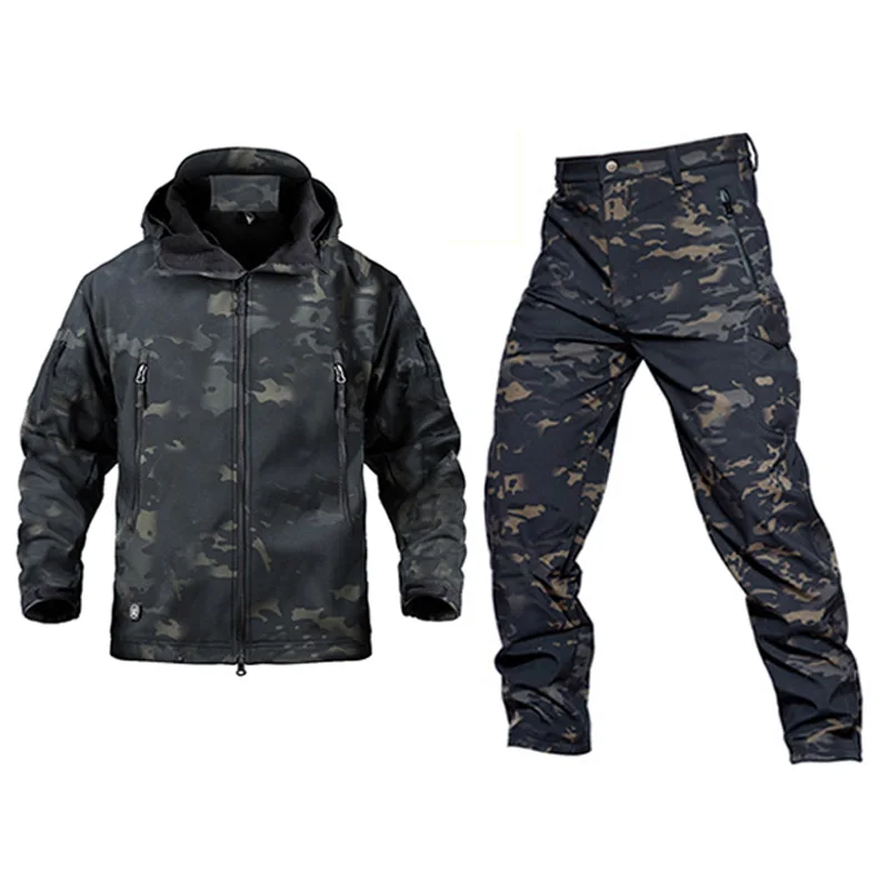 

Men's Soft Shell Jackets Camouflage Jackets Windproof Waterproof Jacket Autumn and Winter Warm Jacket Windbreaker Hiking Jacket