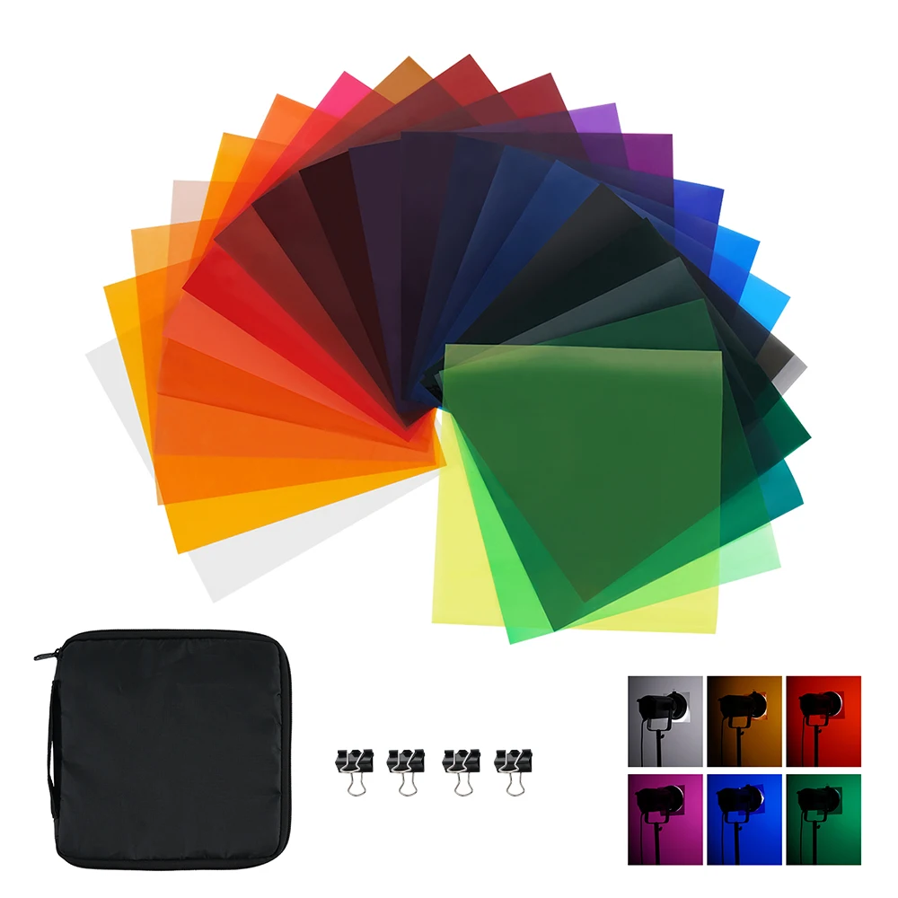 LAOFAS 20 шт. световой цветной фильтр см * Прозрачный Цветной гелевый для Godox SL 60W SL150W