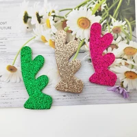 30pcslot 25 5cm glitter christmas antlers padded appliques for craft clothes sewing supplies diy hair clip accessories