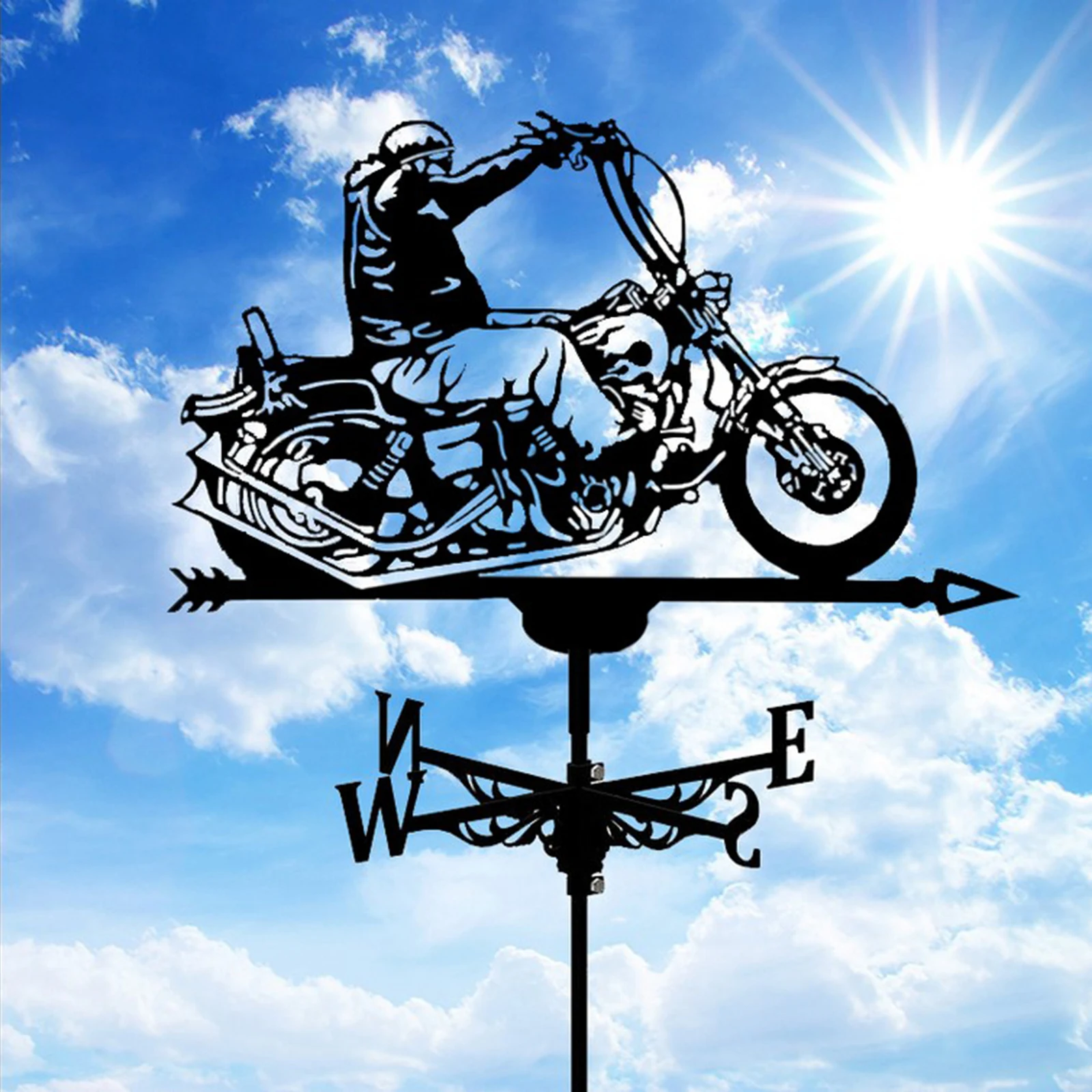 

Stainless Steel Weather Vane Retro Farm Scene Garden Stake Weathervane Professional Measuring Tools Patio Yard Decoration