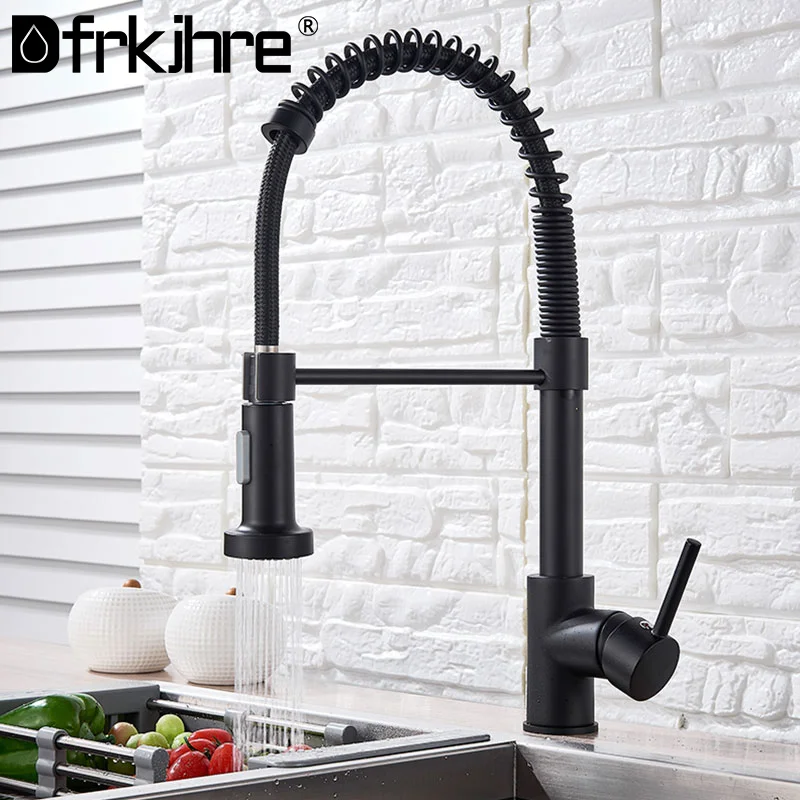 

Кухня кран матовый черный смеситель 360 градусов вращения поток сопла распылителя бортике Кухня раковина горячей и холодной весной