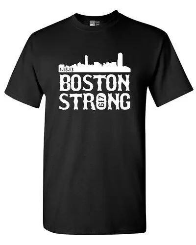 Boston strong 617 Skyline Marathon Акция поддержка взрослая футболка 2019|Мужские футболки| |
