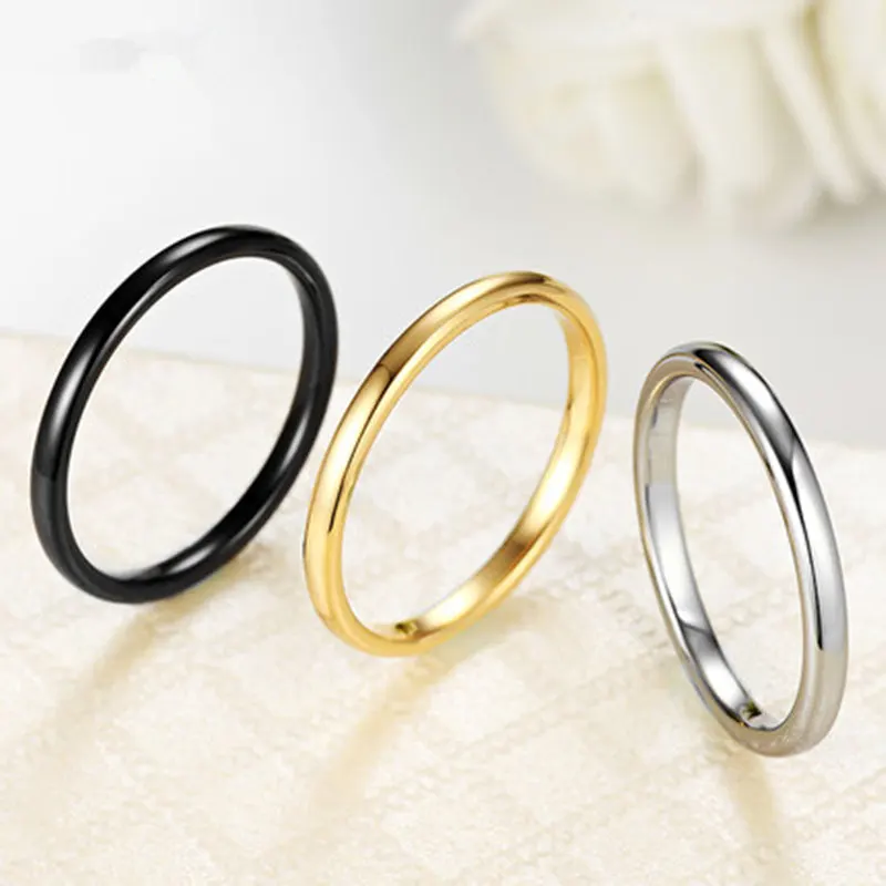 Высокое качество 2 мм Классический не выцветает Титановая Сталь Черный Розовый