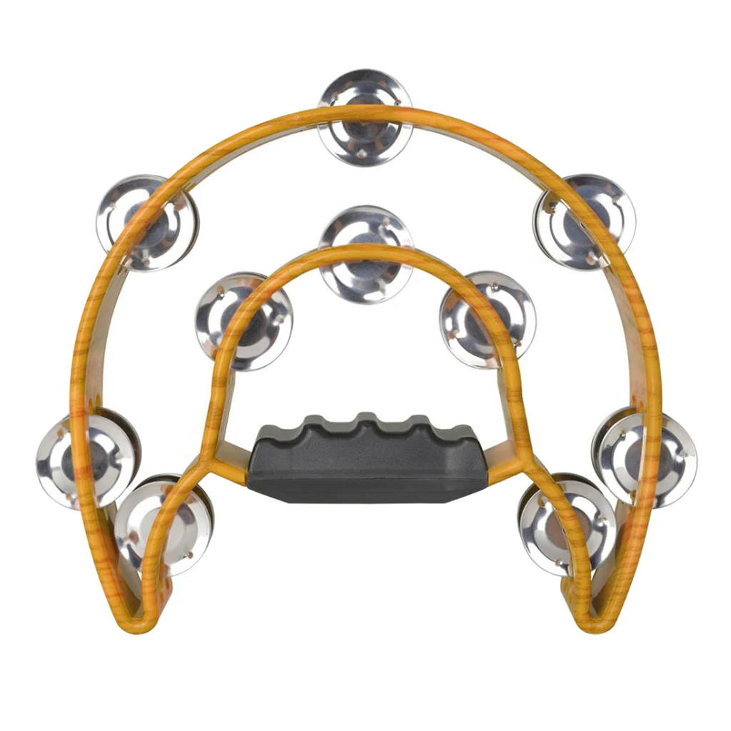 

Grip Tambourine 20 Jingles - Brown, Great for Choirs - Percussion Ensembles - Birthday Parties