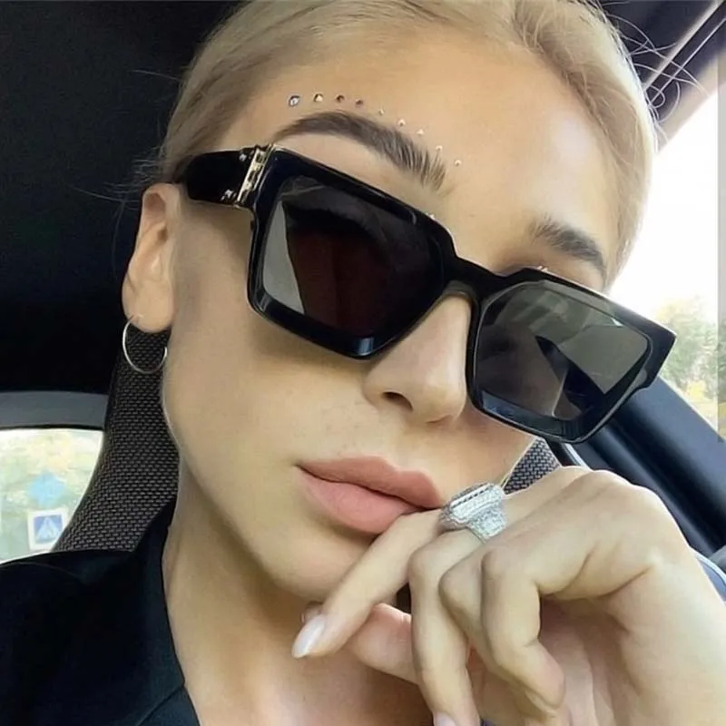 Очки солнцезащитные женские квадратные в стиле стимпанк винтажные оверсайз с