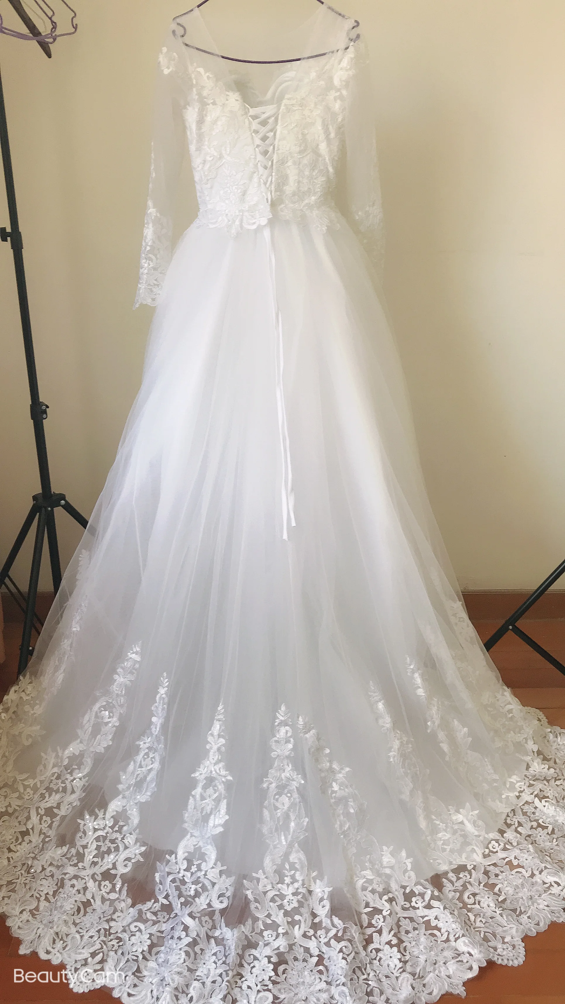 Женское свадебное платье Fansmile винтажное бальное с длинным шлейфом модель 2020