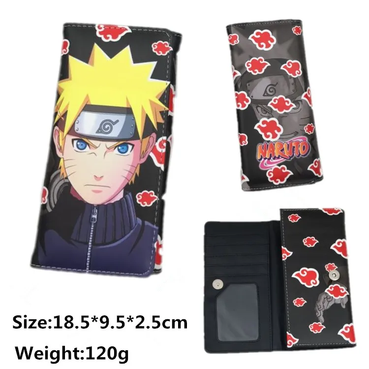 Anime Handbags Uzumaki Naruto Wallets Men Long Wallet Cartoon Coin Purse PU Leather Card Holder Phone Bag Gift