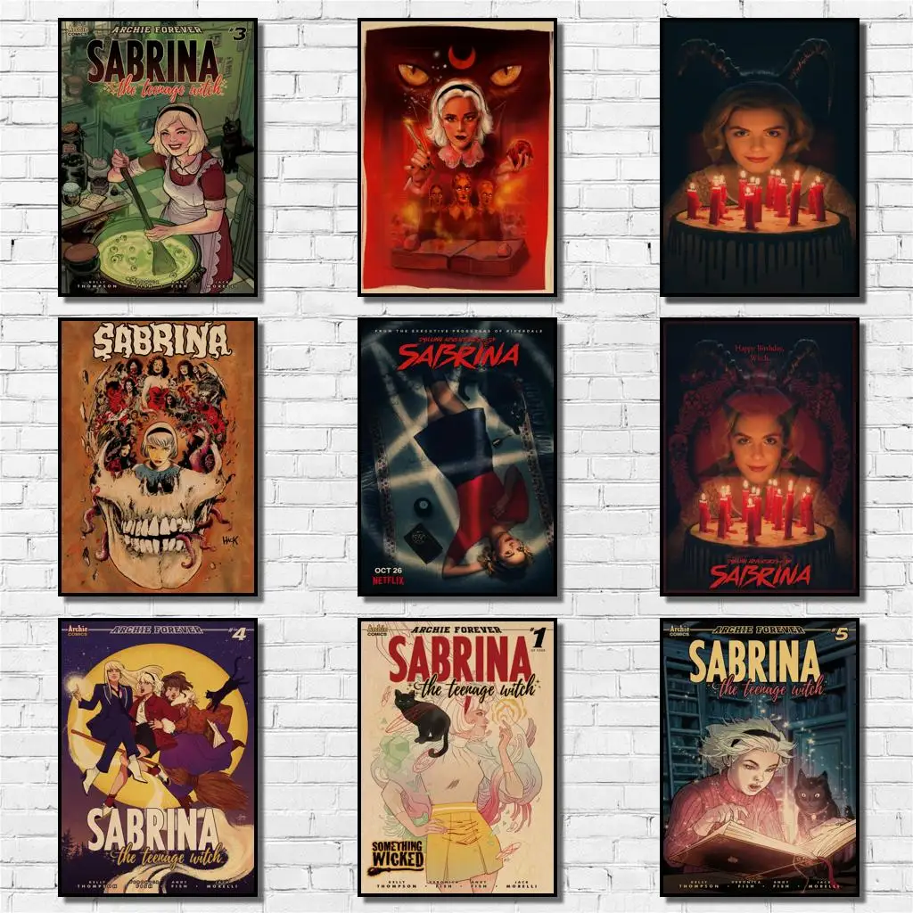 

43 дизайна, пишущие Приключения Sabrina плакат из крафт-бумаги, домашняя наклейка, искусство, картина для кофейни, бара