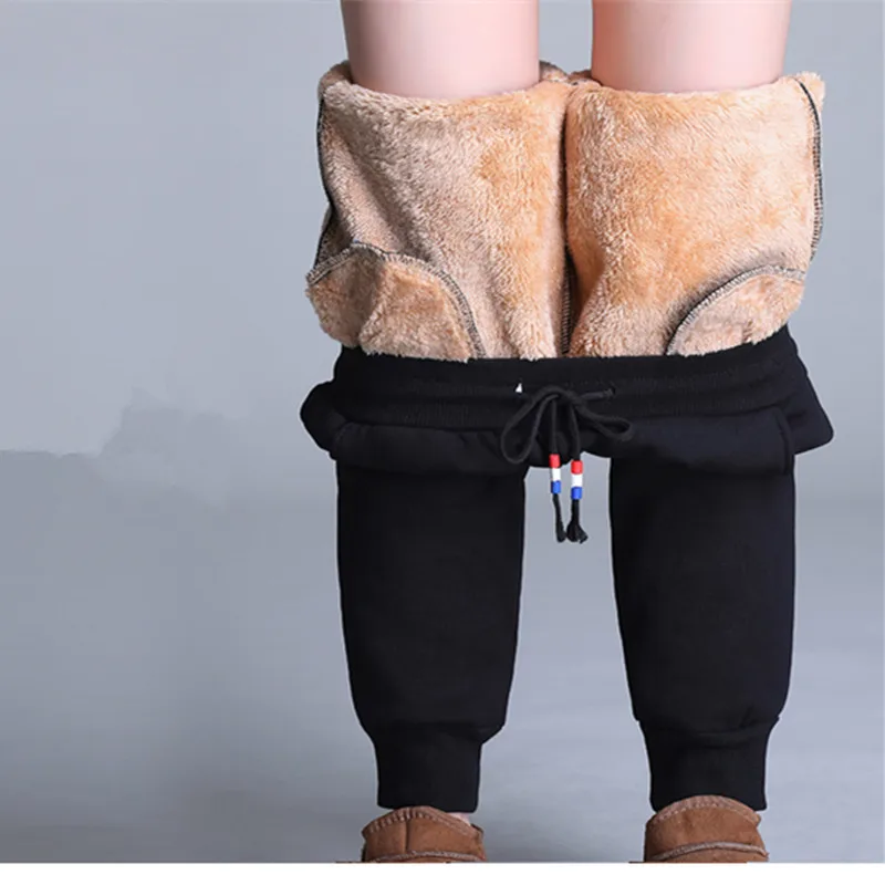 

2019 Sport Fleece Harem Pants Women Fashion Thickening Warm Leggings Casual Winter Solid Trousers High Waist Streetpants P9277