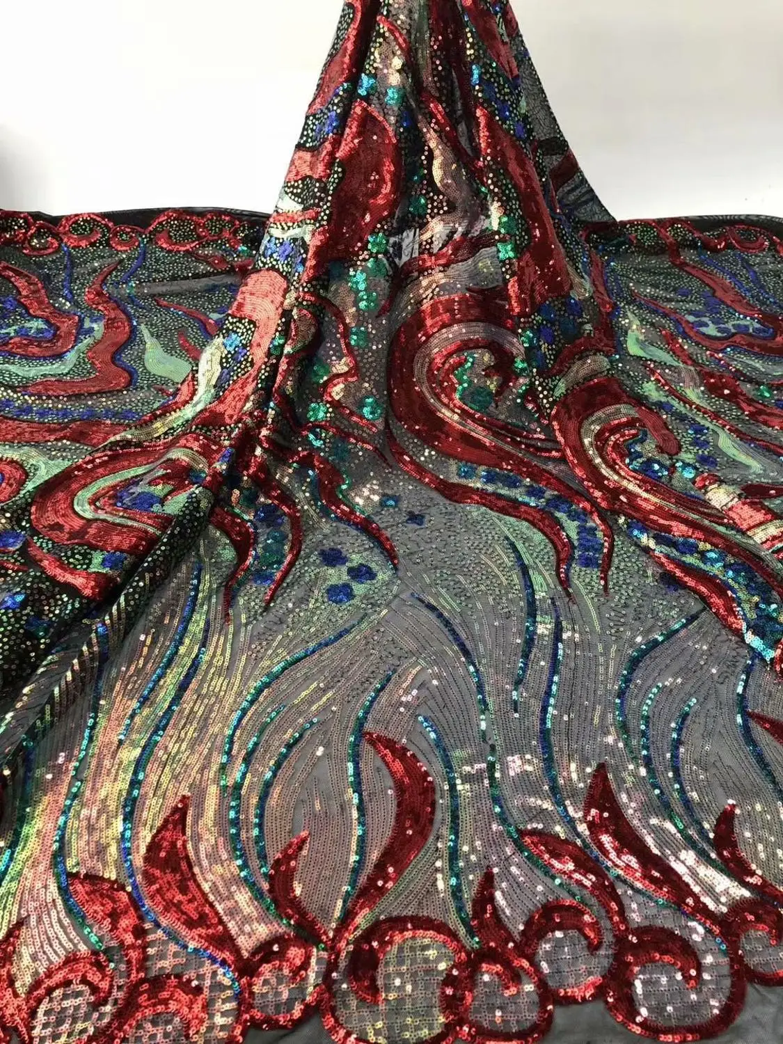 2020 африканская Тюлевая кружевная ткань высококачественные нигерийские блестки