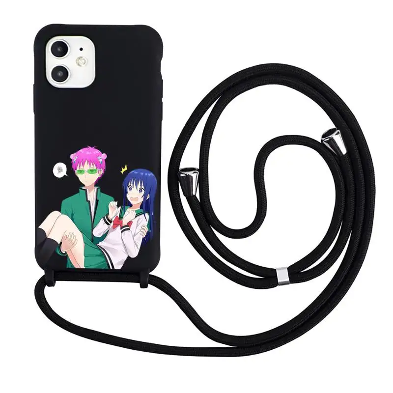 

Saiki Kusuo Phone Case Necklace Lanyard for iPhone 12 11 8 7 se 2020 mini pro X XS XR MAX Plus