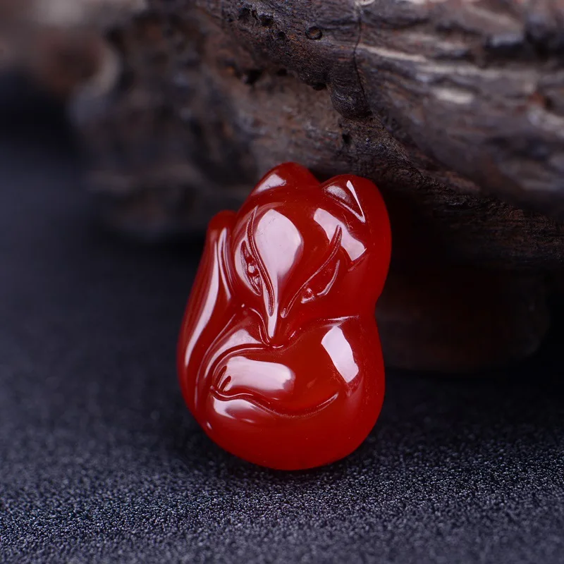 KYSZDL красивый красный камень резной кулон лисы для мужчин и женщин Модный