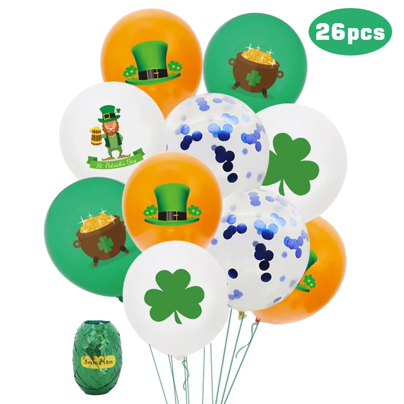 

Holiday Balloons St. Patrick's Day Theme Balloon Decoration Four-leaf Clover Latex Balloon Irish Decoration Holiday Piggy Bank
