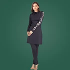 2021 г., мусульманские купальники Burkini, большие размеры, исламские женские бикини, хиджаб, консервативный черный купальник с длинным рукавом, женский купальный костюм