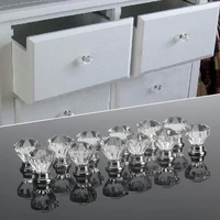 12pcs 30mm diamond shape design acrylic knobs cupboard drawer pull kitchen cabinet door wardrobe handles hardware diy accessory