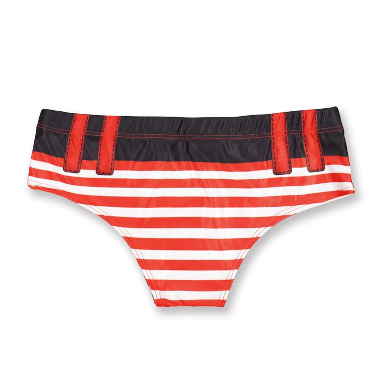 Пикантные 3D топ с красным принтом полосатые рождественские трусики для женщин