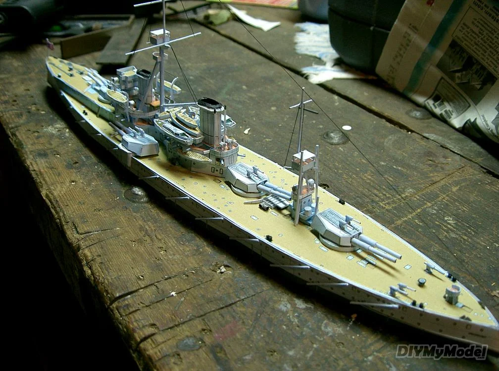 DIYMyModeI-battleship brit&aacute;nico fearless 1:250, bricolaje, manualidades, Kit de modelo de papel, rompecabezas de juguete, regalo, utillaje de pel&iacute;cula-0