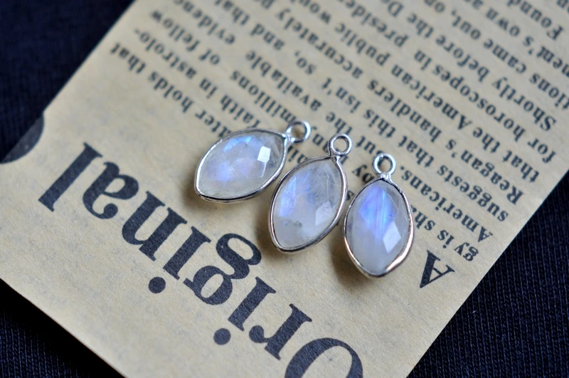 Индийская подвеска ручной работы из натурального лунного камня серебро