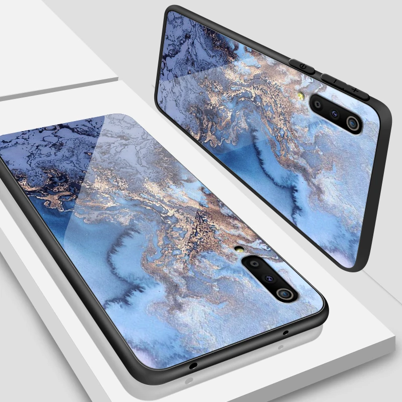 Для samsung Galaxy A40 A10 A20 A30 A50 A8S A6S A70 A80 A90 закаленное Стекло чехол J4Plus M10 M20 M30 Note9 роскошный защитный чехол - Цвет: W107