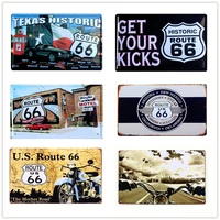 2030cm retro plaque us route 66 motorcycle metal tin signs wall poster home decor plate bar club wall decoration painting a129