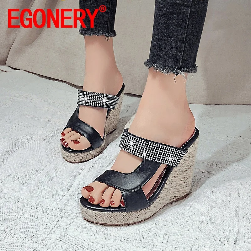 EGONERY/летние модные женские ботинки на платформе высоком каблуке Шлепанцы Новый