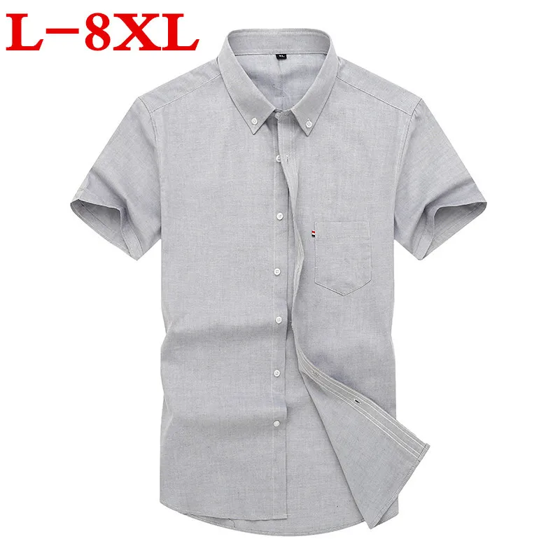Новый размера плюс 8XL 7XL Сезон весна осень 100% хлопковое платье рубашки Высокое