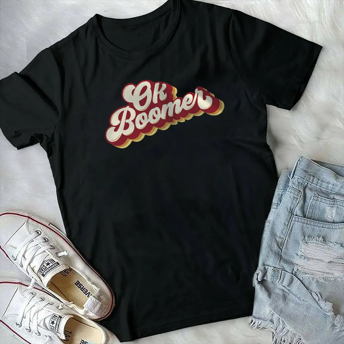Ok Boomer okboomer смешная Винтажная Футболка | Мужская одежда
