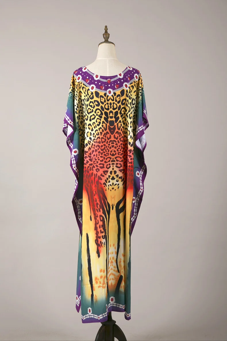 

Plus Size Summer Beach Cover up Maxi Dress Pareo de Plage Women Swimwear Bikini Cover Up Print Long Coverups Sarong Tunic