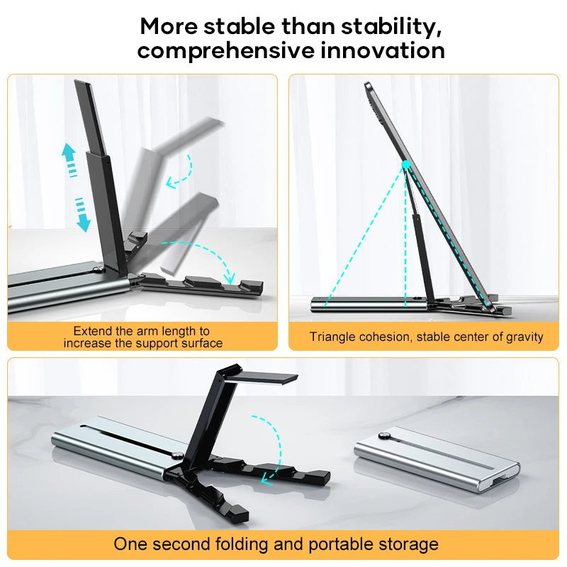 aluminum alloy stand holder with foldable and adjustable for phone and tablet dja88 free global shipping