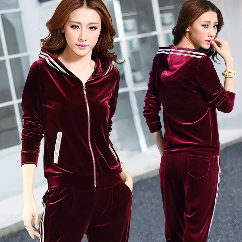 Новый женский вельветовый спортивный костюм весенний повседневный из куртки с