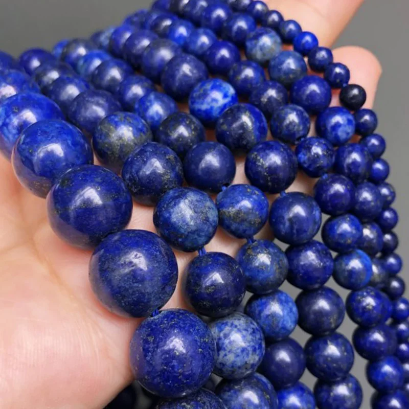 Бусины из натурального камня лазурита A + круглые бусины россыпью для рукоделия