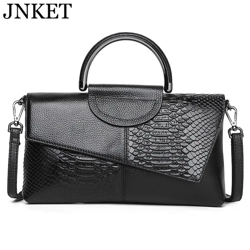 

JNKET New Women Cowhide Handbag Casual Shoulder Bag Ladies Sling Bag Large Capacity Crossbody Bag