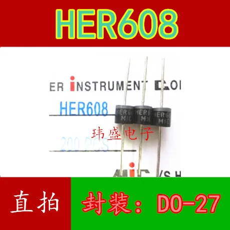 

10 шт. HER608 6A/1000V DO-27