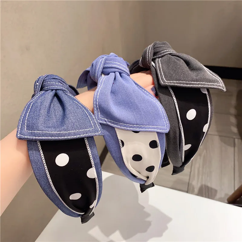 

Denim Diamond Flower Headbands For Women Hair Accessories For Girls Hair Band Hairbands Bows Hairband