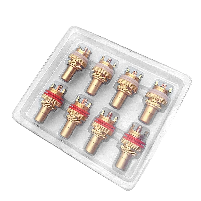 8 шт. красный + белый RCA гнездо шасси высокое качество CMC Женский Разъем Phono медная