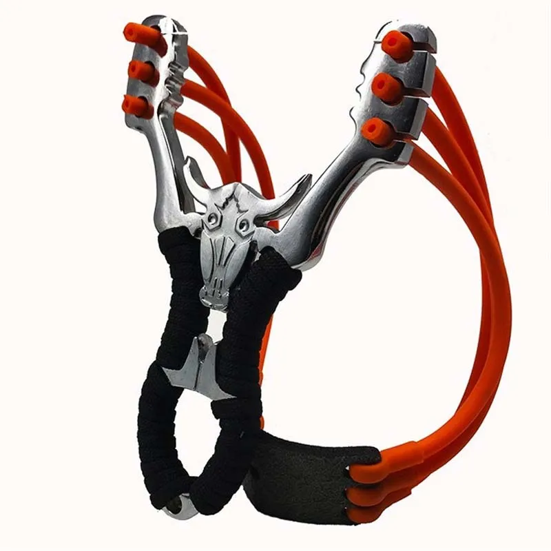 

Best selling high quality outdoor hunting shooting alloy slingshot powerful ejection and rubber band adult sling shooting game