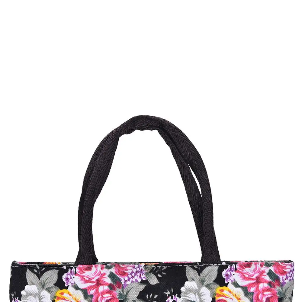 1 шт. Женская Холщовая Сумка-тоут с цветочным принтом | Багаж и сумки