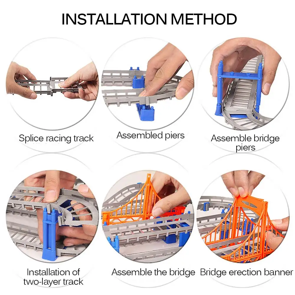 

Electric Flexible Variety Magical Road Kits Car Railway For Children Car Track Toys DIY Rail Car Model Assembly Educational Toys