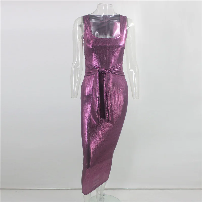 

2020 spring women's European and American new sleeveless slim fit hip dress