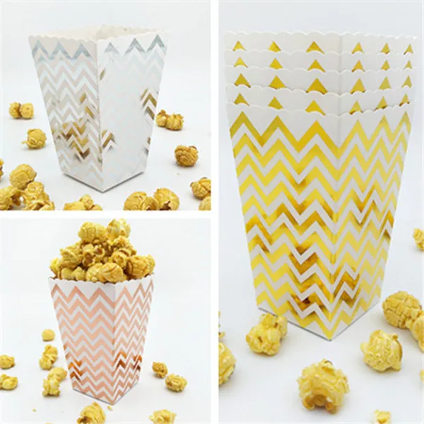 Бесплатная доставка 60 шт бумажные коробки Серебряный шеврон свадебный душ