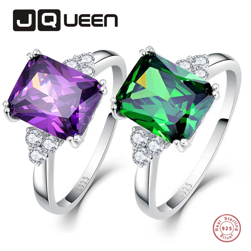 Женские свадебные кольца с драгоценными камнями 5.25ct Аметист изумрудная огранка