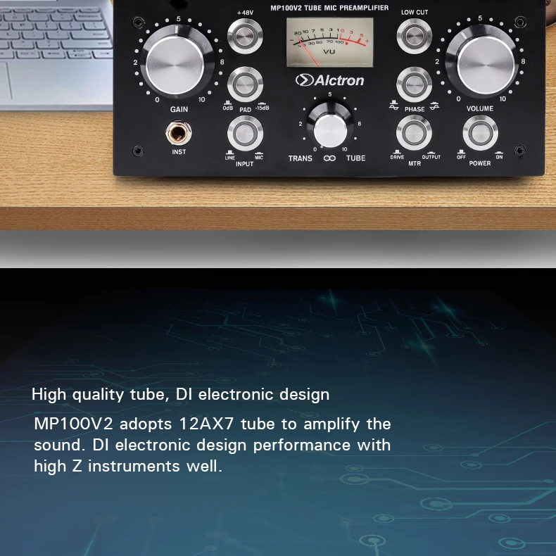 Alctron MP100V2 pro recording studio tube& fet mic усилитель с многофункциональными ручками, тщательно усиливает каждый сигнал предусилителя