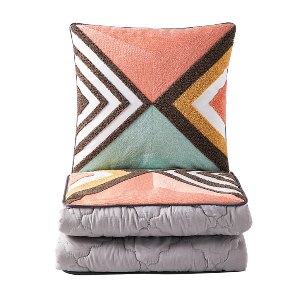 Хлопок холст вышитая Подушка одеяло для кемпинга офиса обеда отдыха подушка