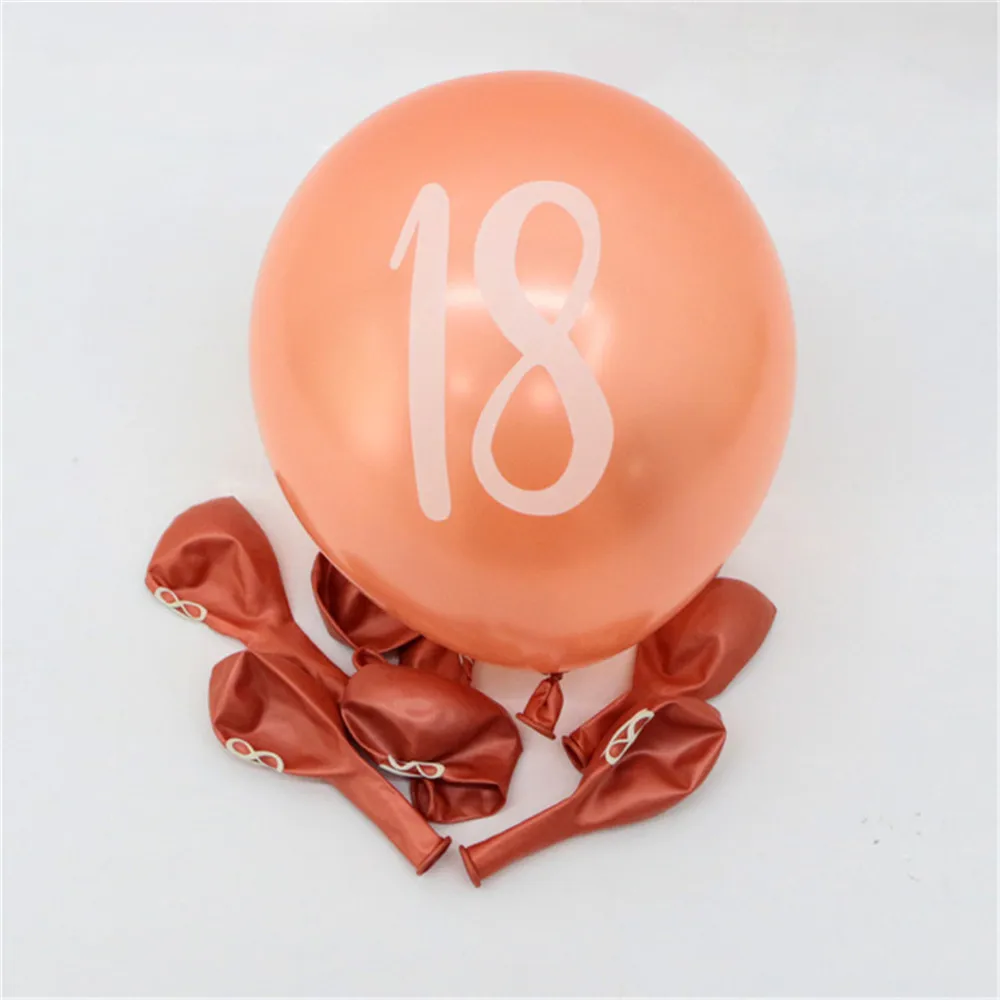 10 шт 12 дюймов розово золотые латексные шары из розового золота 18 21 30 40 50 лет Happy
